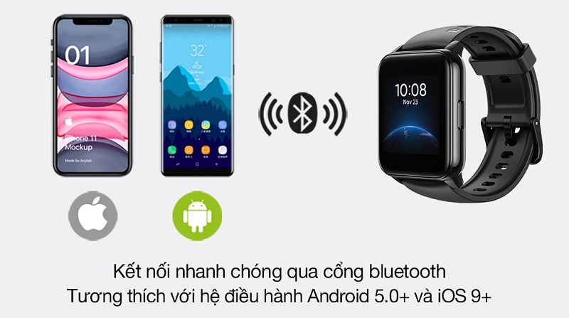 Realme Watch 2 cũng cho phép kết nối Bluetooth với các thiết bị trên nền tảng Android 5.0 và iOS 11 trở lên